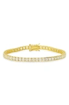 Queen Jewels Princess Cut Cubic Zirconia Tennis Bracelet In Gold