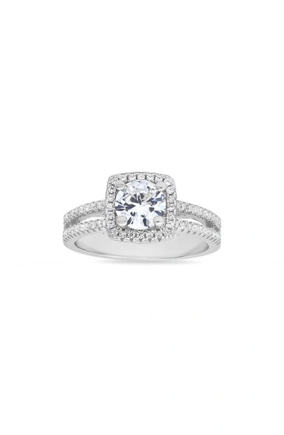 Queen Jewels Round Cubic Zirconia Halo Ring In Silver