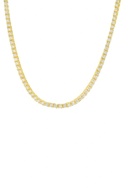 Queen Jewels Cz Tennis Necklace In Gold
