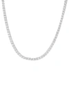 Queen Jewels Cz Tennis Necklace In Silver