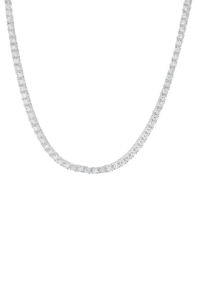 Queen Jewels Cz Tennis Necklace In Silver