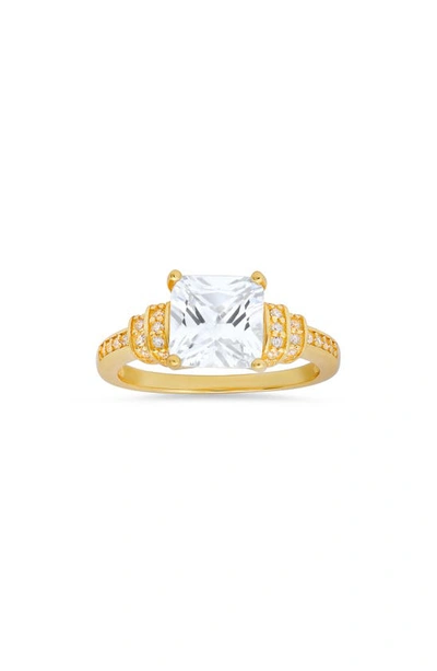 Queen Jewels Cushion Cut Cz Ring In Gold