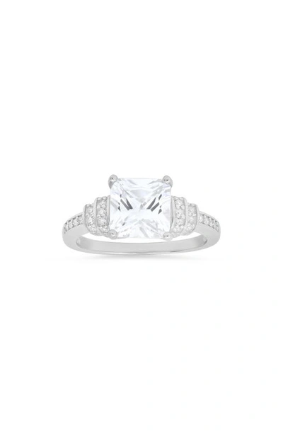 Queen Jewels Cushion Cut Cz Ring In Silver