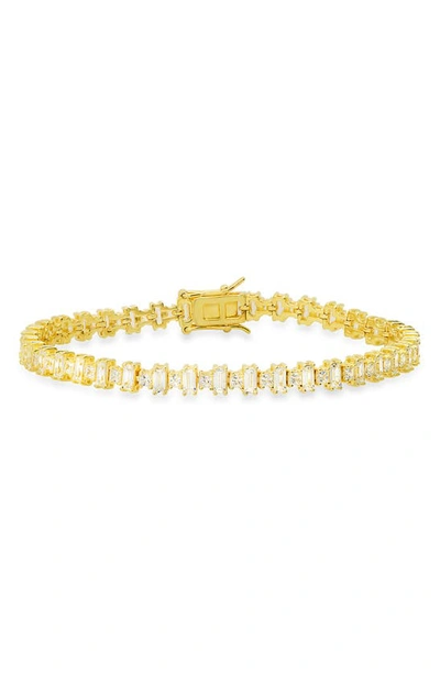Queen Jewels Cz Tennis Bracelet In Gold