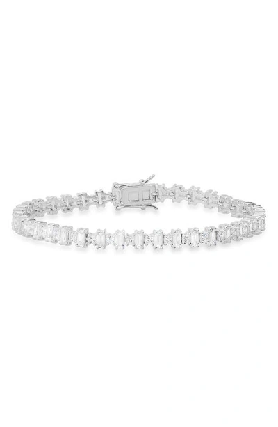 Queen Jewels Cz Tennis Bracelet In Silver
