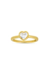 Queen Jewels Bezel Set Heart Ring In Gold