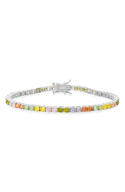 Queen Jewels Multicolor Tennis Bracelet In Silver