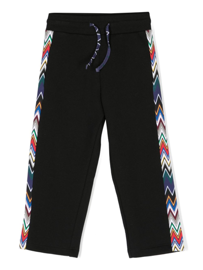 Missoni Kids' Black Zigzag-print Track Trousers