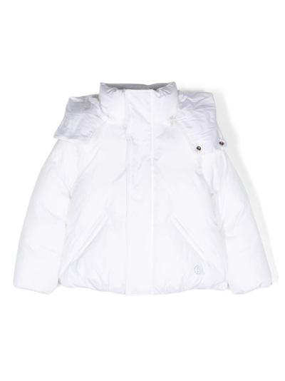 Mm6 Maison Margiela Kids' Logo-embroidery Padded Jacket In White