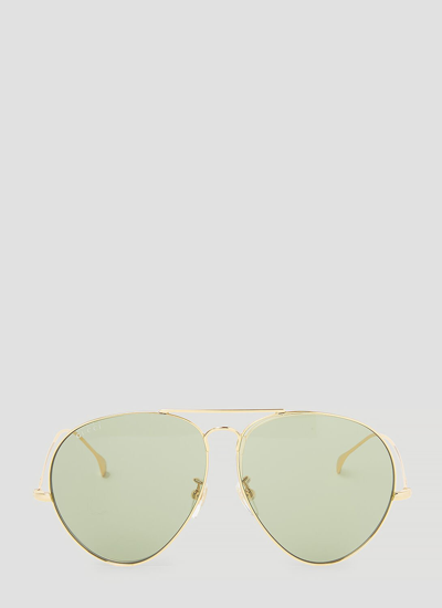 Gucci Navigator Frame Sunglasses In Gold
