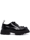 MOSCHINO PUNCHED-HOLES LEATHER DERBY SHOES