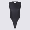 Courrèges Black Twist Bodysuit In Black