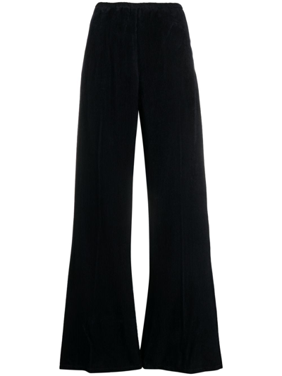 Forte Forte Velour Wide-leg Trousers In Black