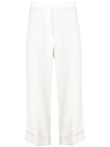 THOM BROWNE TURN-UP LINEN TROUSERS
