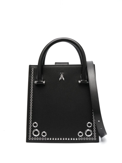 Patrizia Pepe Fly Bamby Eyelet-detail Tote Bag In Black