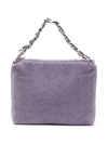 Patrizia Pepe Maxichain Rhinestone-embellished Tote Bag In Purple