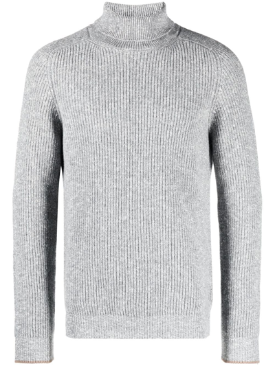 Peserico Ribbed Roll-neck Jumper In Gray