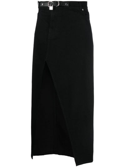 Jw Anderson Denim Padlock Midi Skirt In Black