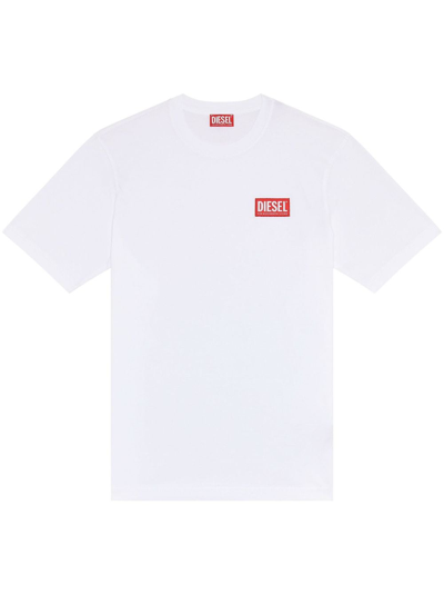 Diesel Logo-patch Cotton T-shirt In White