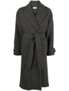 P.a.r.o.s.h Check Pattern Long Coat In Grey