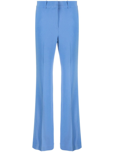 Michael Michael Kors Tailored-cut Straight-leg Trousers In Blue