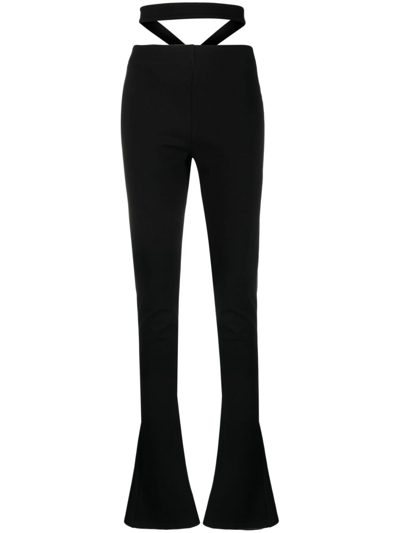 Andreädamo Cut-out Flared Trousers In Black
