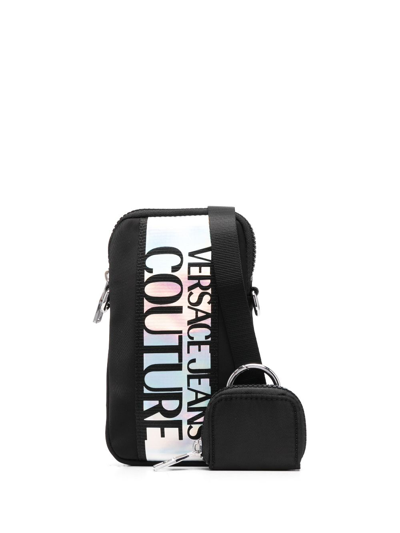 Versace Jeans Couture Detachable-purse Messenger Bag In Black