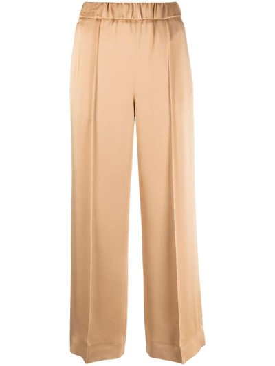 Jil Sander Wide-leg Satin Trousers In Camel