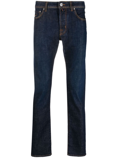 Jacob Cohen Logo-patch Straight-leg Jeans In Blue