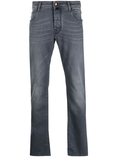 Jacob Cohen Logo-patch Straight-leg Jeans In Grey