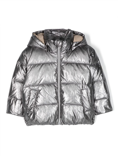 Bonpoint Kids' Blythe Padded Jacket In Silver