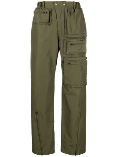 Andersson Bell Raw Edge Multi-pocket Pants In Khaki