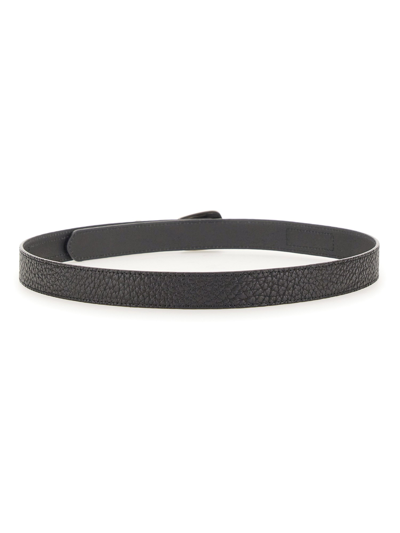 Lemaire Brown Reversed Thin Belt In Black