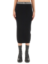 Michael Michael Kors Slim-fit Midi Skirt With Comfortable Waistband In Black