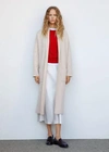 Mango Oversize Knit Coat In Light,pastel Grey
