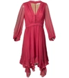 CHLOÉ Red Ruffle-Hem Dress,906044970509166941