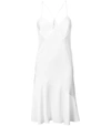 GALVAN White Midi Slip Dress,857932745724094704