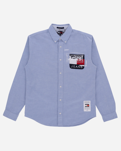 Aries Tommy X  Remade: Overprinted Pocket Shirt In Blue