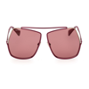 Max Mara Women's Geometric-frame Shiny Rose Brown And Roviex Gradient Metal Sunglasses In Viola