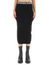 Michael Michael Kors Slim-fit Midi Skirt With Comfortable Waistband In Nero