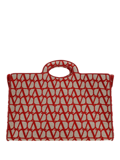 Valentino Garavani Sculpture Tote Bag In Beige,rosso