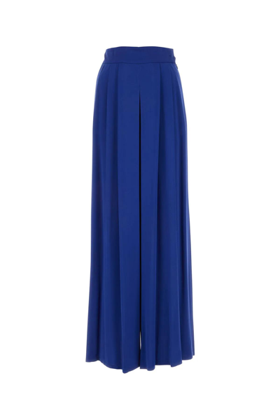 Max Mara Blue Crepe Wide-leg Cimone Pant In Mare