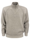 BRUNELLO CUCINELLI HALF-ZIPPED KNITTED JUMPER