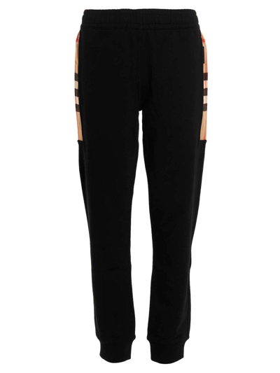 Burberry Stephan Vintage Check-detail Track Pants In Black