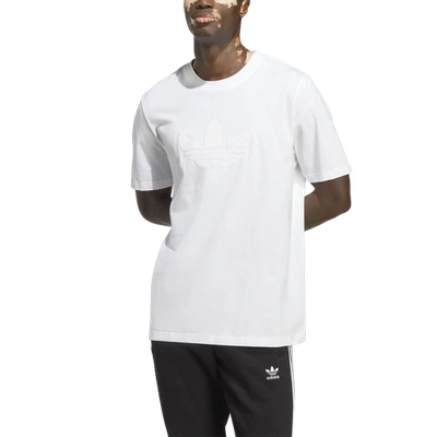 Adidas Originals Mens  Monogram Trefoil Fill T-shirt In White/black