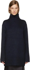 PROTAGONIST Navy 41 Oversized Knit Turtleneck