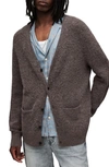 Allsaints Renn Cardigan In Vole Brown