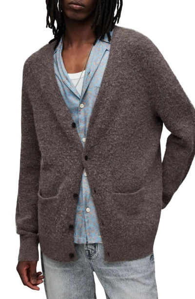 Allsaints Renn Cardigan In Vole Brown