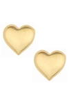 Ettika 18k Gold Plated Heart Stud Earrings In Gold