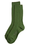 Stems Luxe Merino Wool & Cashmere Blend Crew Socks In Alpine Green